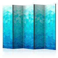 Paravan Azure Pixel I, 5-Delni, Akustičen - modra/svetlo modra, Basics, umetna masa/tekstil (225/172/3cm) - artgeist