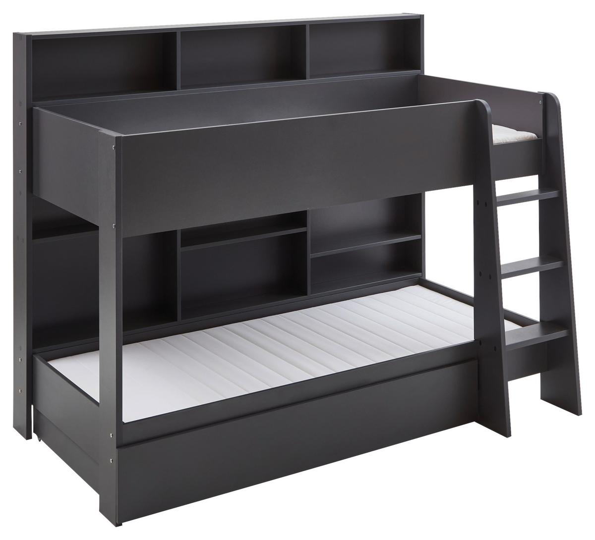 Krevet Na Kat Sely - antracit, Konvencionalno, drvni materijal (90/200cm) - Based