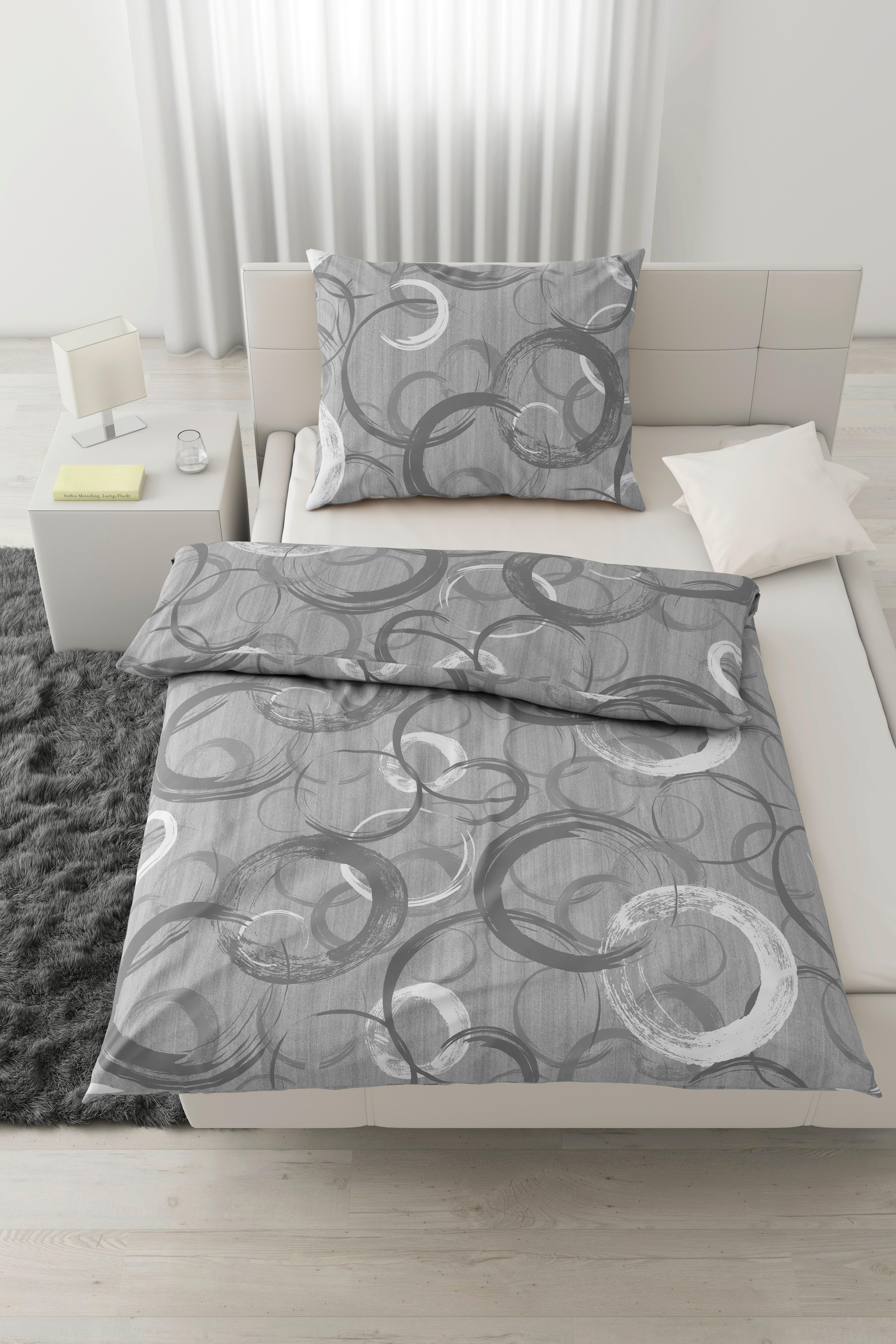 Bettwäsche New Circles Grau ca. 140x200cm - Grau, Textil (140/200cm) - Modern Living