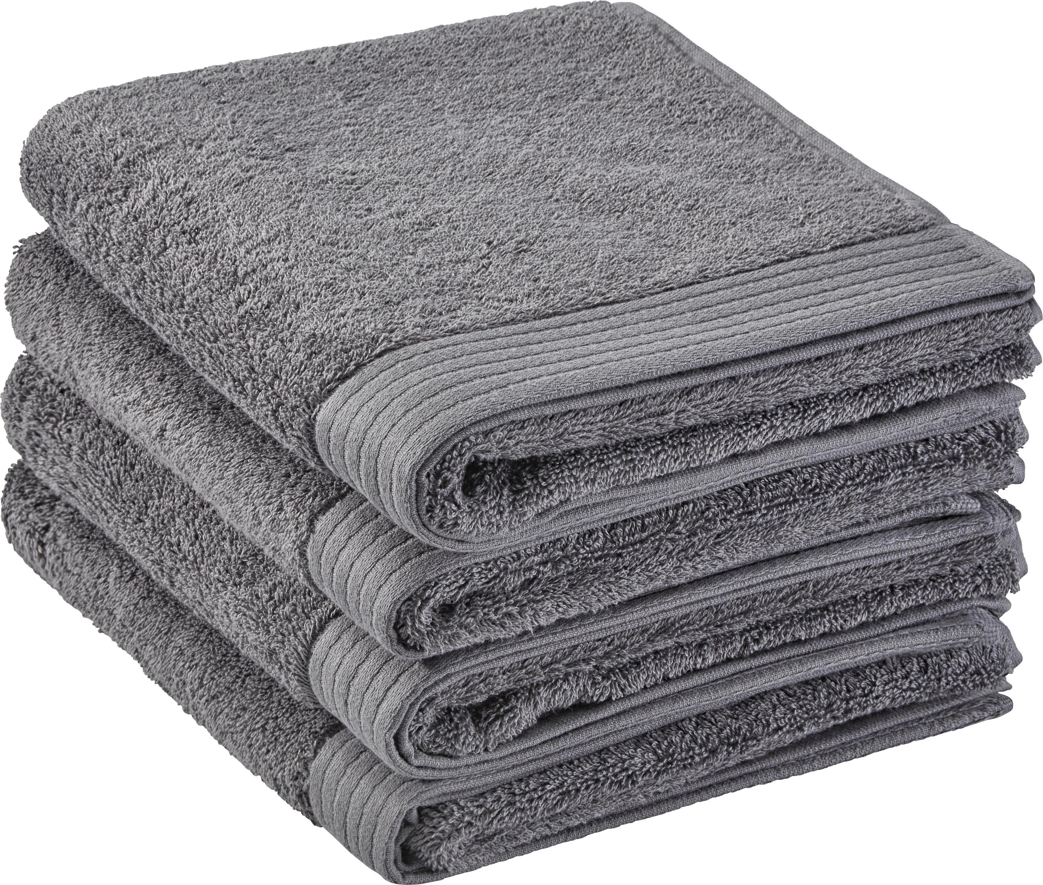 Handtuch Dolly ca.50x100cm - Dunkelgrau, KONVENTIONELL, Textil (50/100cm) - Bessagi Home