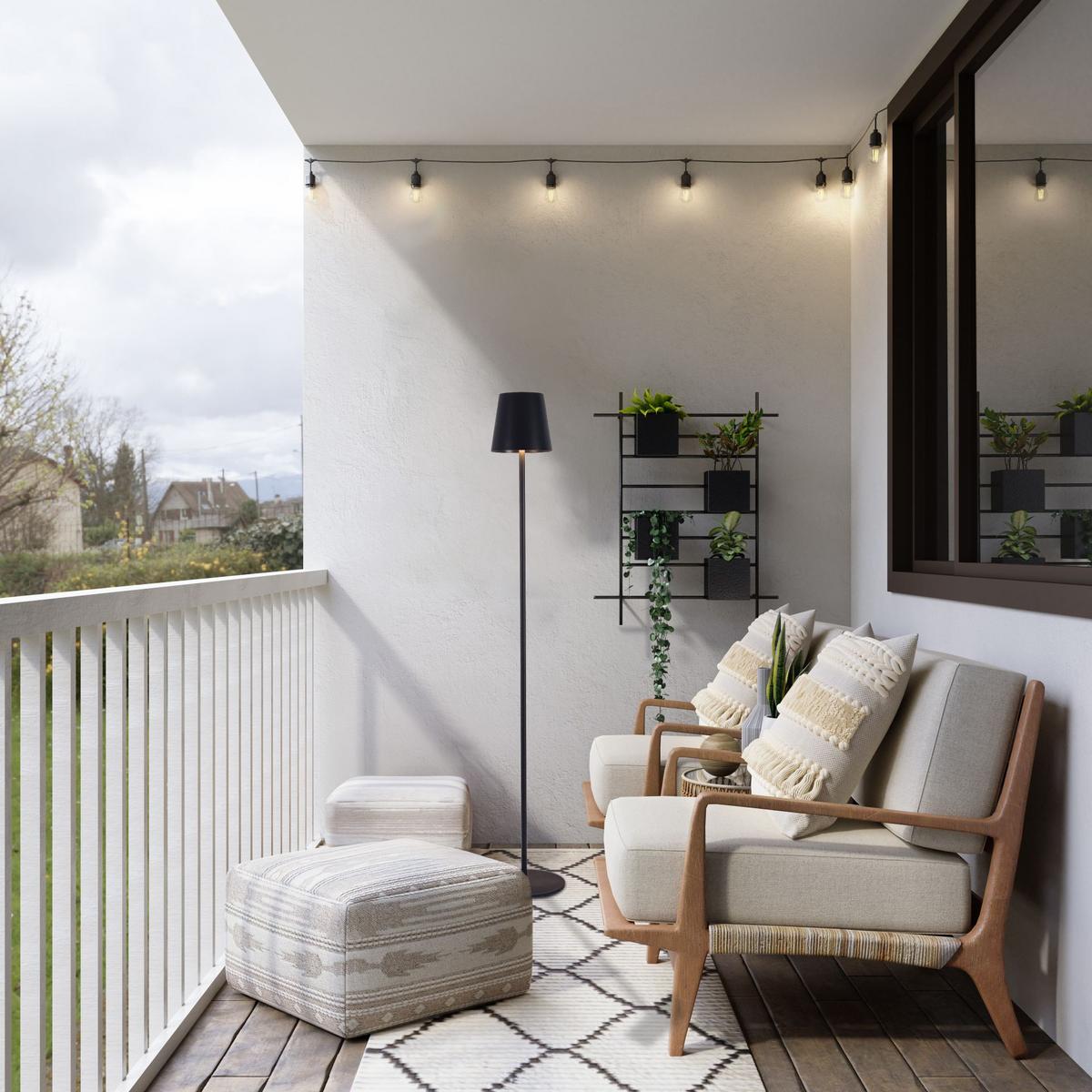 AKUMULATOROWA LAMPA STOJĄCA FORT LAUDERDALE *SBN* - czarny, Konventionell, tworzywo sztuczne/metal (22/130cm) - Novel