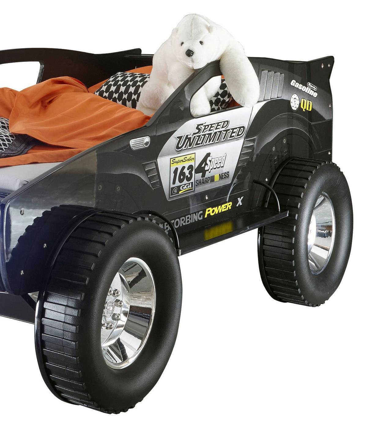 Autobett Jeep inkl. Beleuchtung ca. 120x213 cm - Schwarz, Basics (90/200cm) - MID.YOU