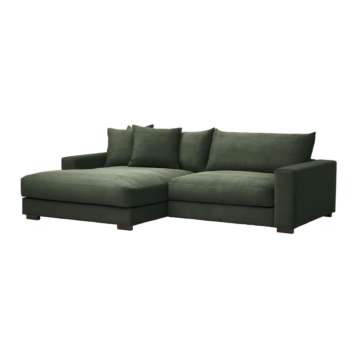 Wohnlandschaft Pedro-REC.3S in Grün - Dunkelgrün, Modern, Textil (180/265cm) - Mömax