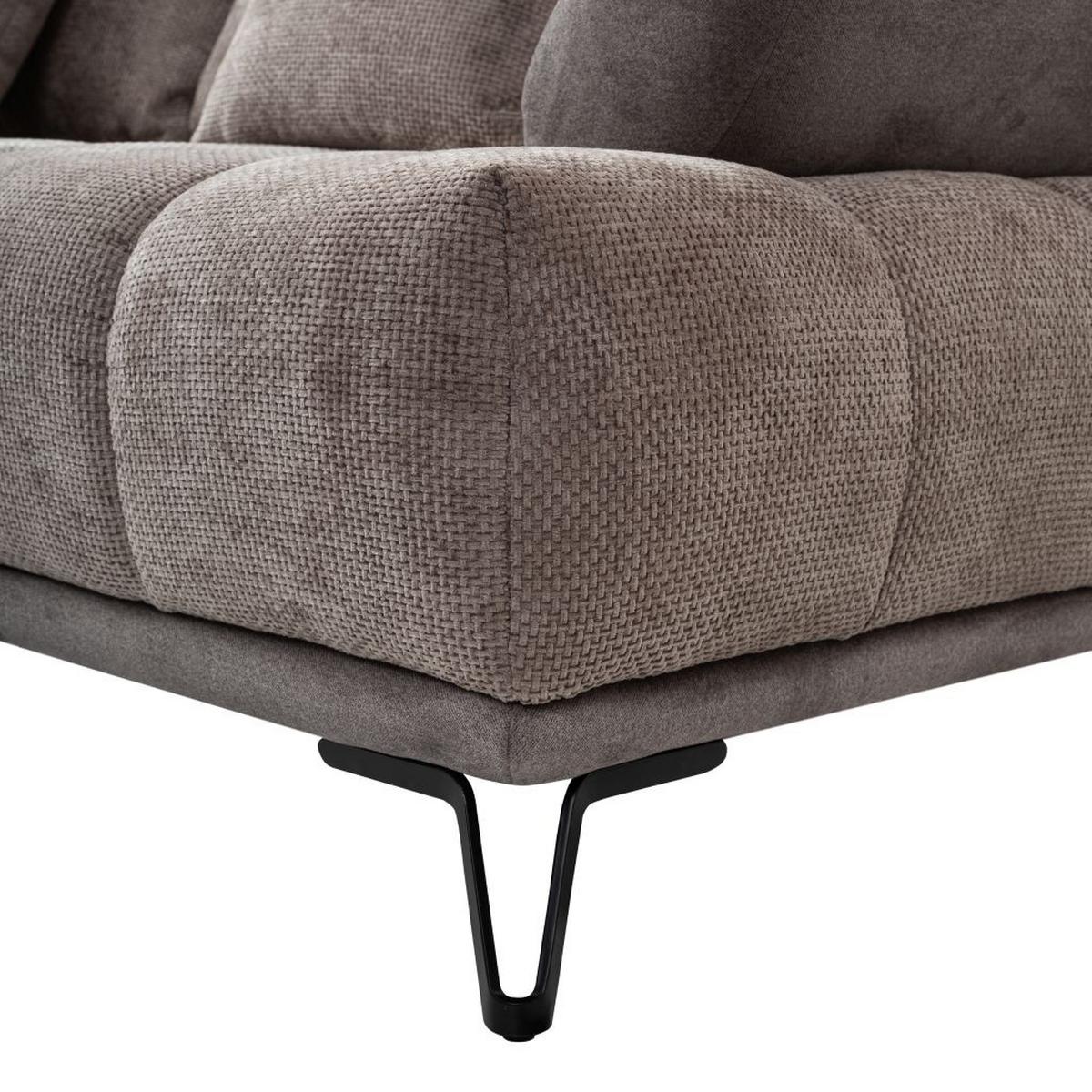 Kutna Garnitura Largo N - crna/taupe, Moderno, tekstil/metal (184/262cm) - Modern Living