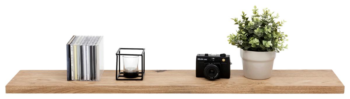 PÓŁKA ŚCIENNA GRETA - kolor dębowy, Natur, drewno (110/2/20cm) - Carryhome