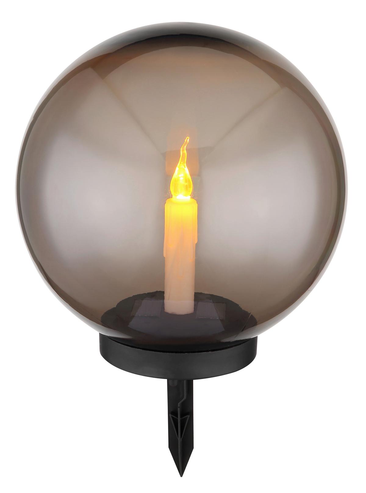 Solarleuchte Grau/Schwarz max. 0,06 Watt - Grau, Basics, Kunststoff (25/25/38,5cm) - Globo