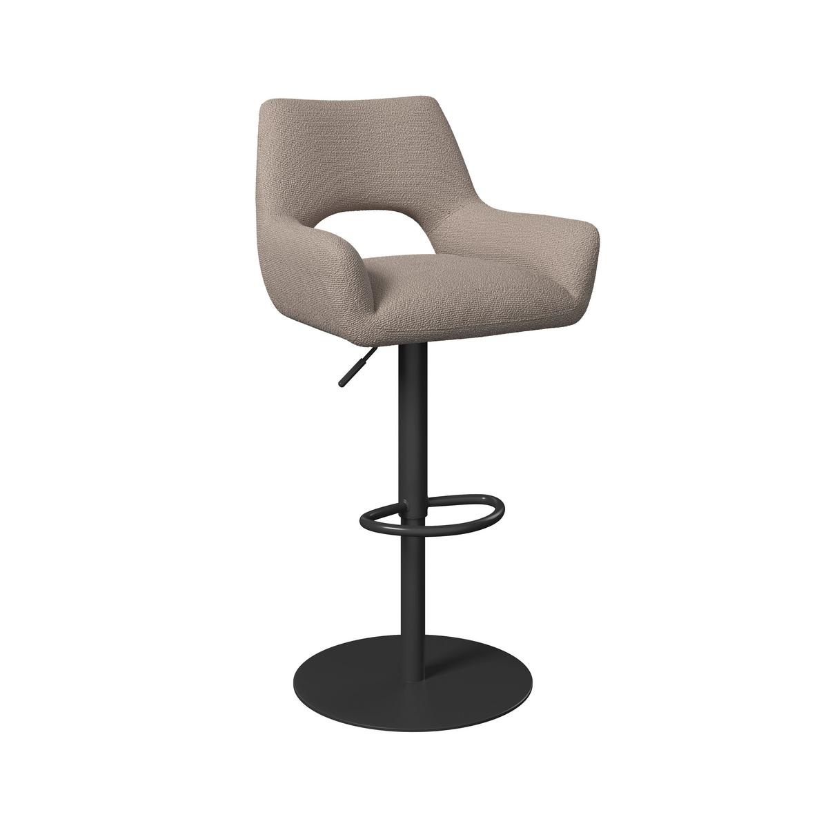 Barhocker Tami Creme Struktur Gepolstert - Creme/Schwarz, MODERN, Holz/Textil (46/82-102/51cm) - Bessagi Home
