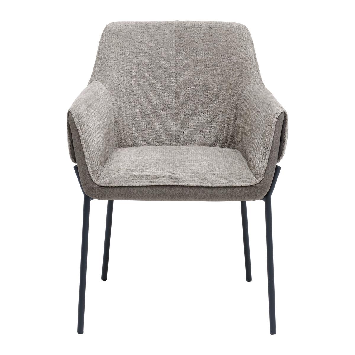 Armlehnstuhl Chloe Braun/Dunkelbraun - Dunkelbraun/Schwarz, Lifestyle, Textil/Metall (63/84/64cm) - Premium Living