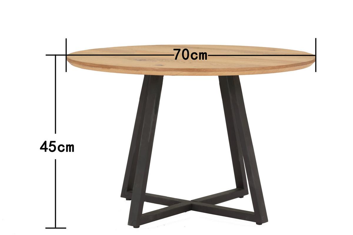 Măsuță de cafea CIRCLE - culoare natur/negru, Modern, lemn/metal (70/45/70cm) - Modern Living