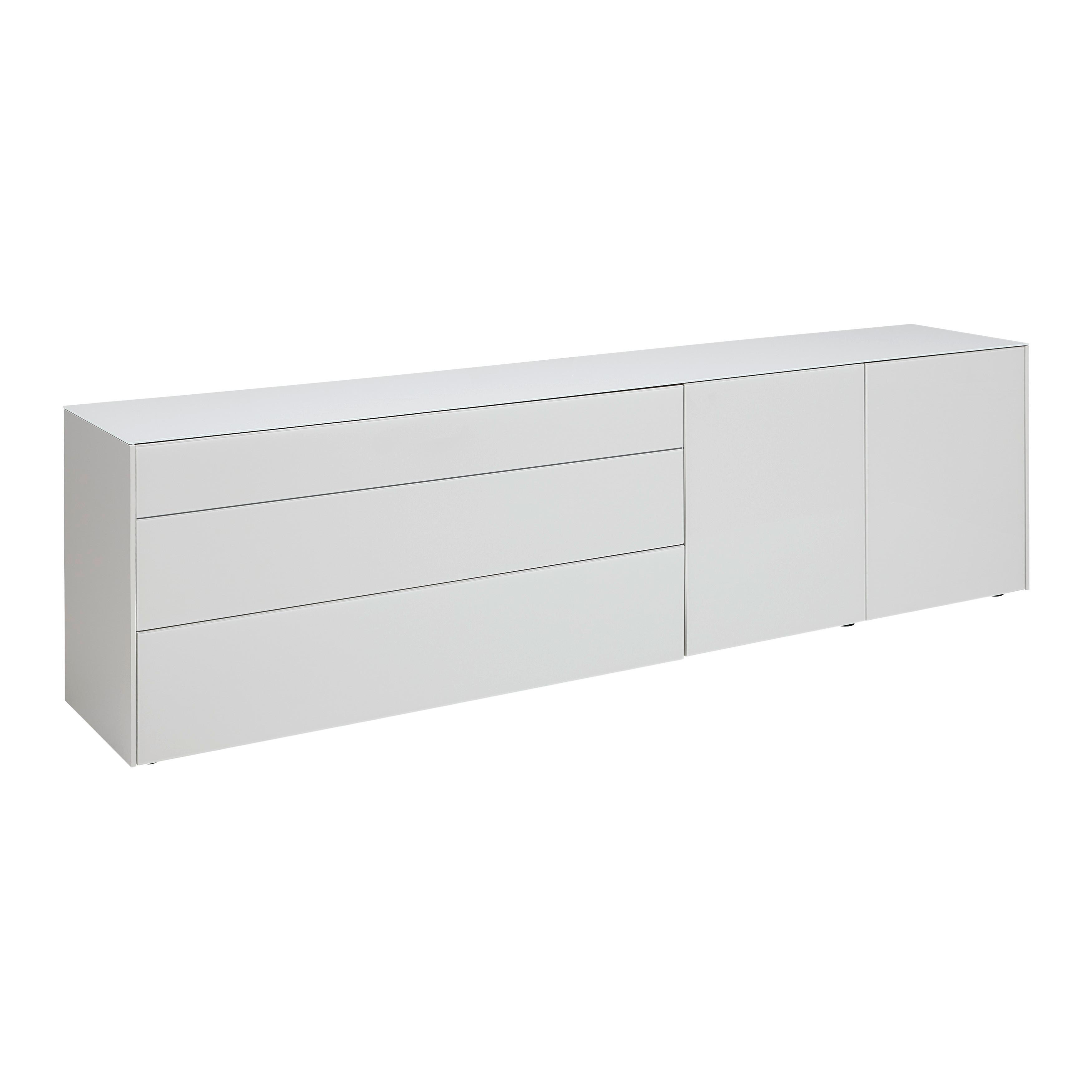 SZAFKA RTV SILVERSTONE - czarny/szary, Modern, materiał drewnopochodny/tworzywo sztuczne (217/63/42cm) - Premium Living