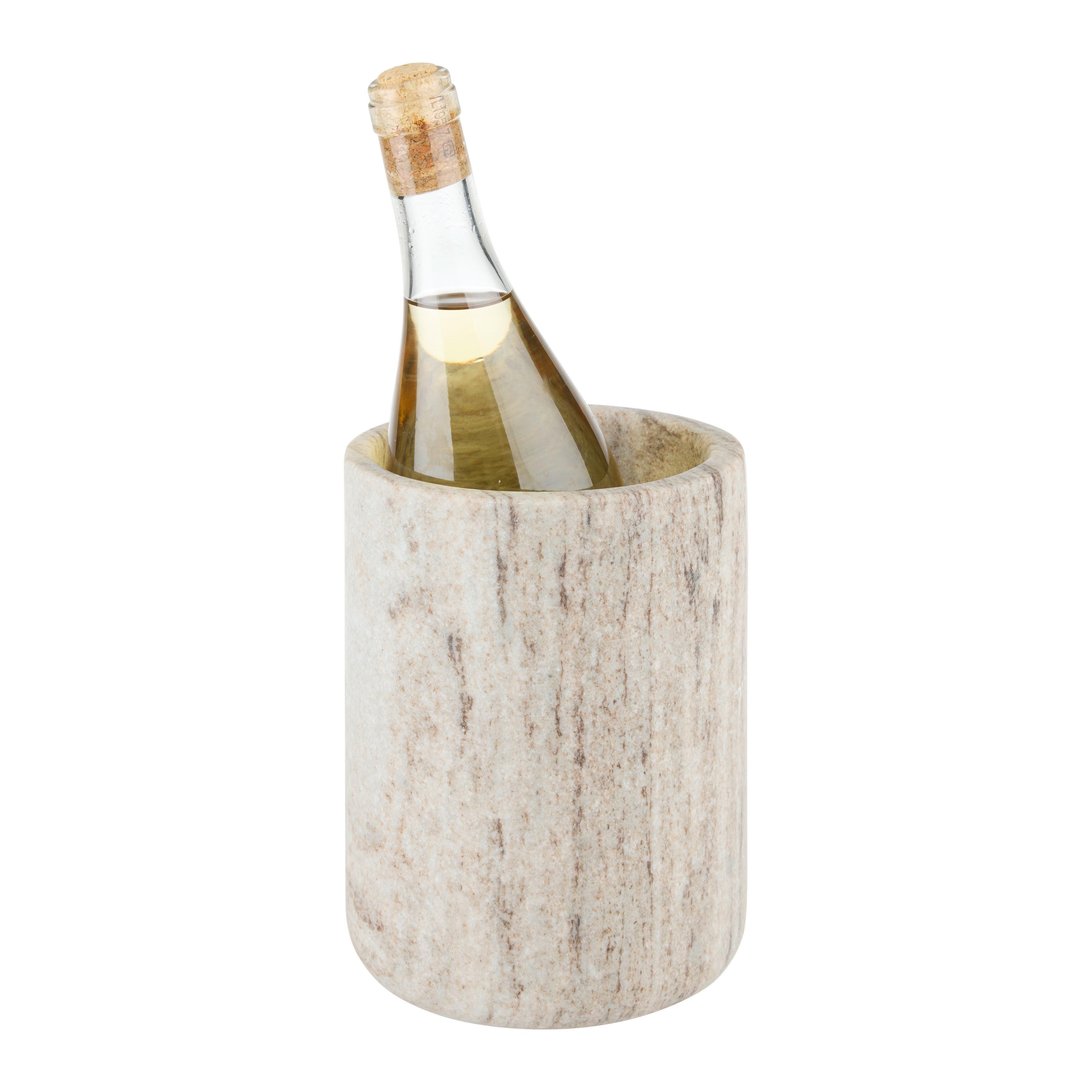 Weinkühler Shiny Silver Naturfarben Marmor - Naturfarben, MODERN, Stein (13/17cm) - Mömax
