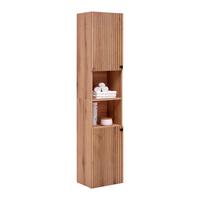 Hochschrank Purebliss Eichefarben - Eichefarben/Schwarz, MODERN, Holzwerkstoff/Metall (40/186/31cm) - Mömax