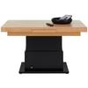 SOFFBORD 2IN1 III - svart/ekfärgad, Modern, metall/trämaterial (133-170/51,5-77,5/80cm) - Mömax