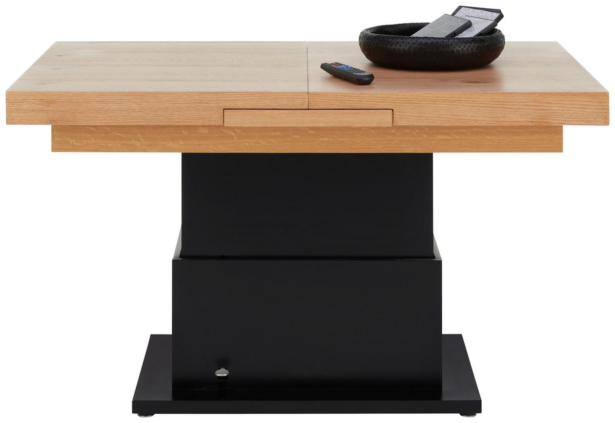 Masuta de cafea 2IN1 III - culoare lemn stejar/negru, Modern, lemn/metal (133-170/51,5-77,5/80cm) - Premium Living