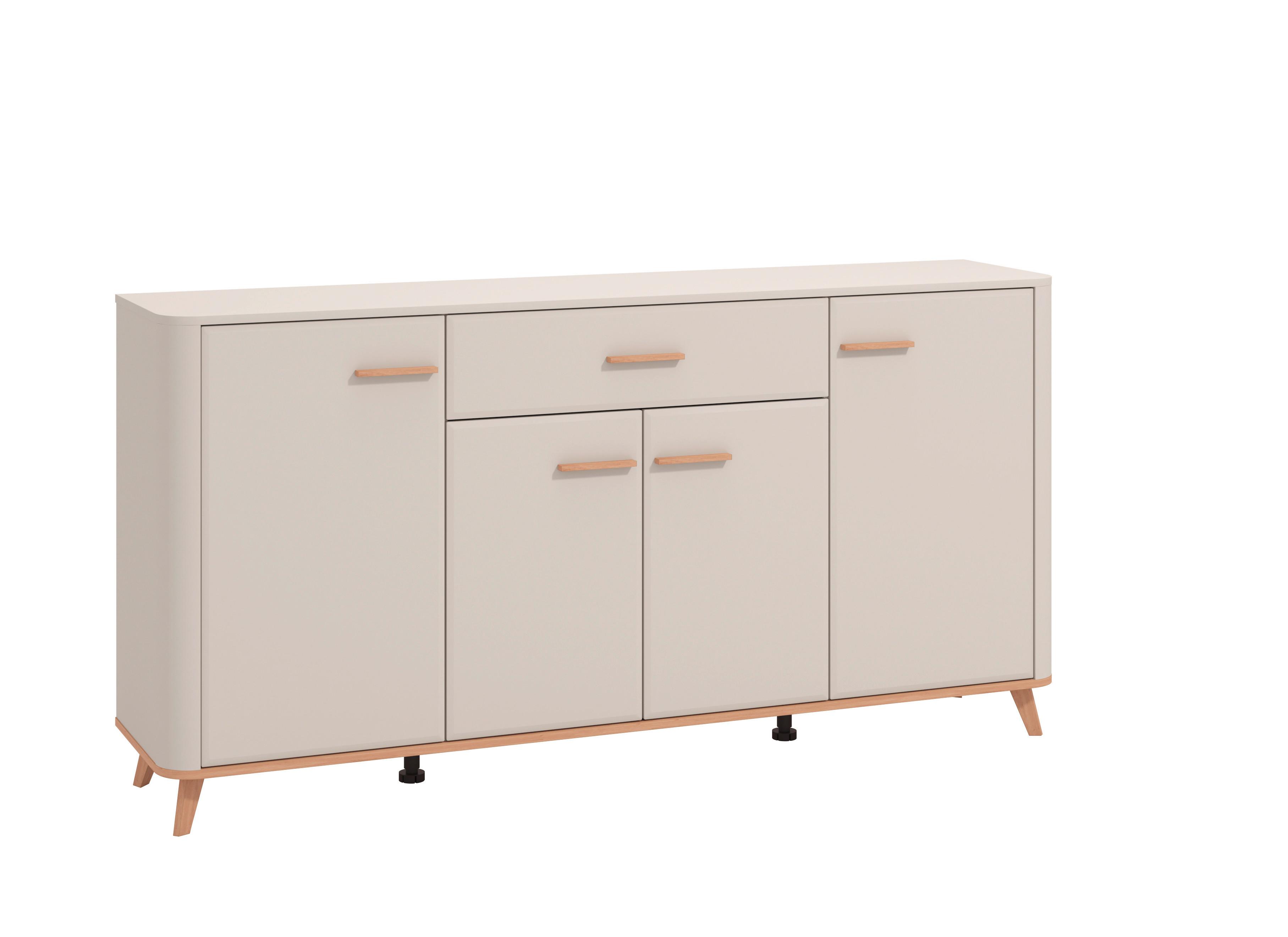 Tálalószekrény Darwen - kasmír/tölgyfa, Modern, faalapú anyag (179,5/90,5/40cm)