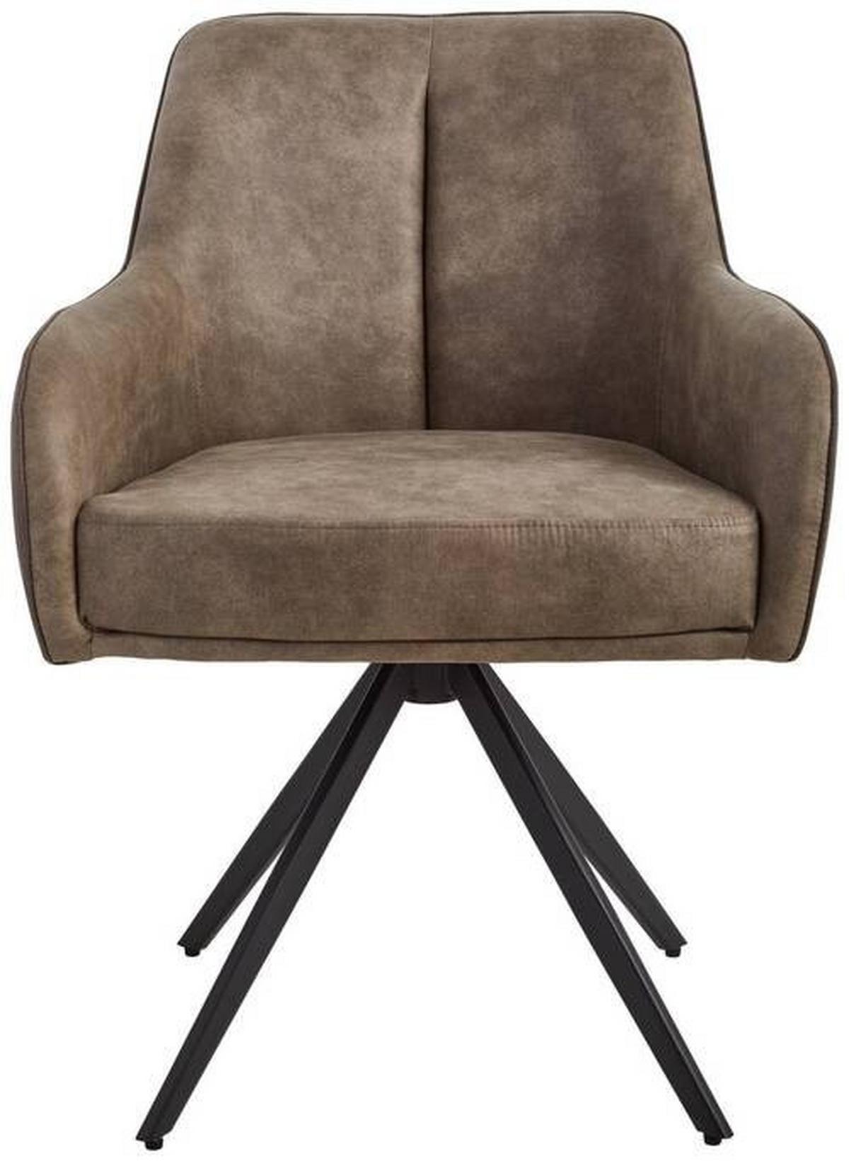 KRZESŁO Z PODŁOKIETNIKAMI ZWEI - czarny/brązowy, Modern, metal/drewno (62/83/62cm) - Livetastic