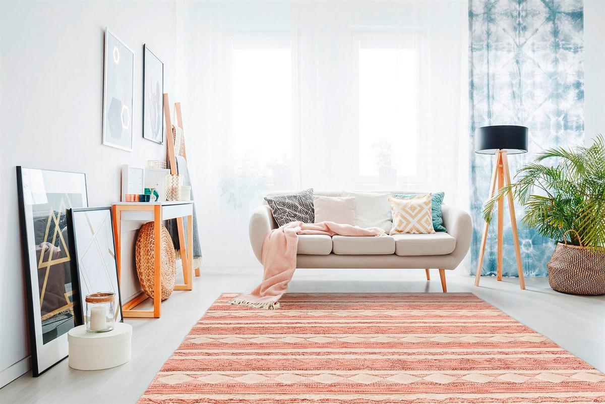 TEPPICH BOHIST 225 ROSA / CREME - Rosa, Konventionell, Textil (80/150cm) - Kayoom