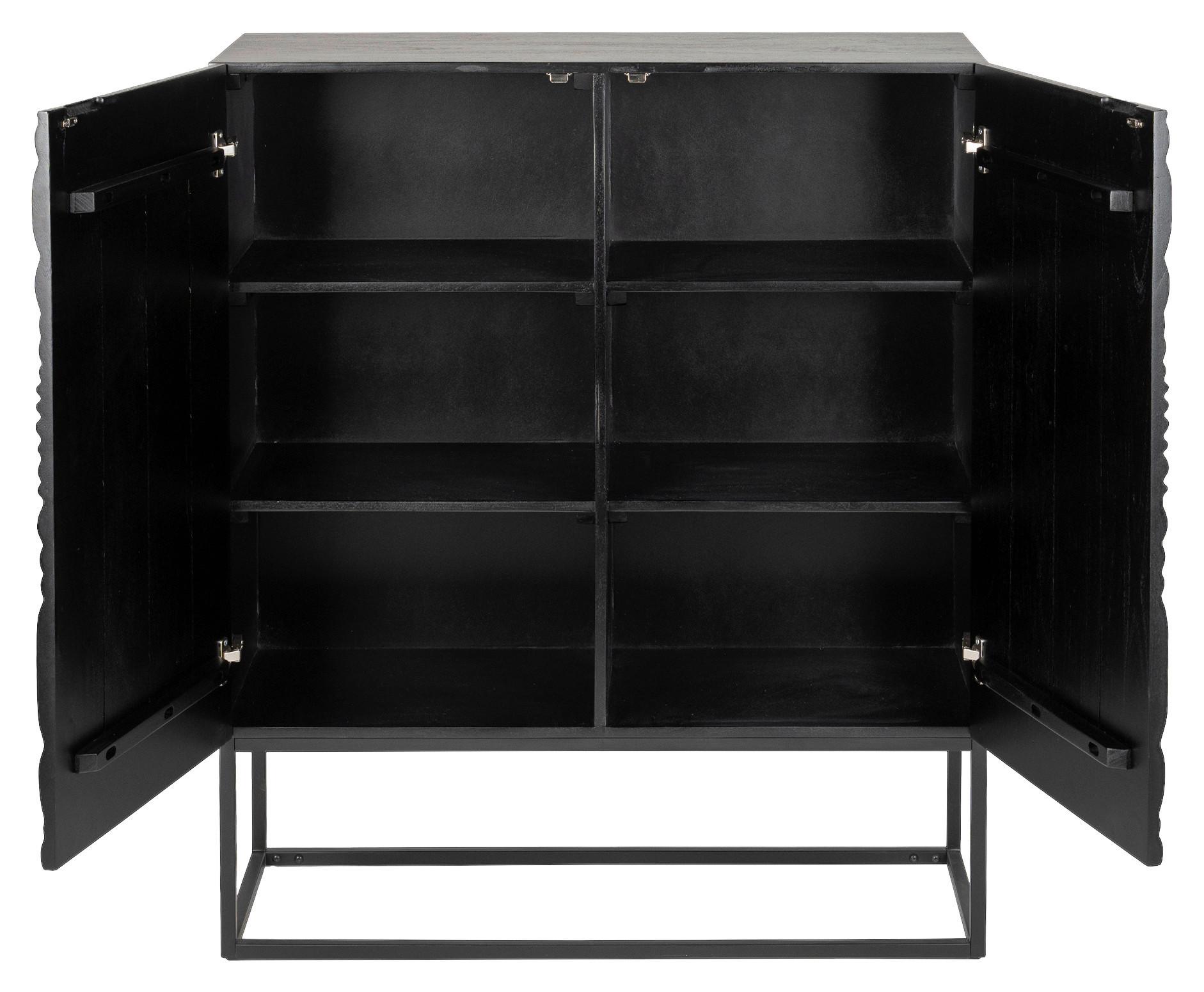 Highboard Black Rose Schwarz - Schwarz, Trend, Holz/Metall (100/120/40cm) - Mömax