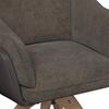 CHAISE ACCOUDOIRS ALJA - couleur hêtre/marron, MODERN, métal/textile (66/89/62cm) - Bessagi Home