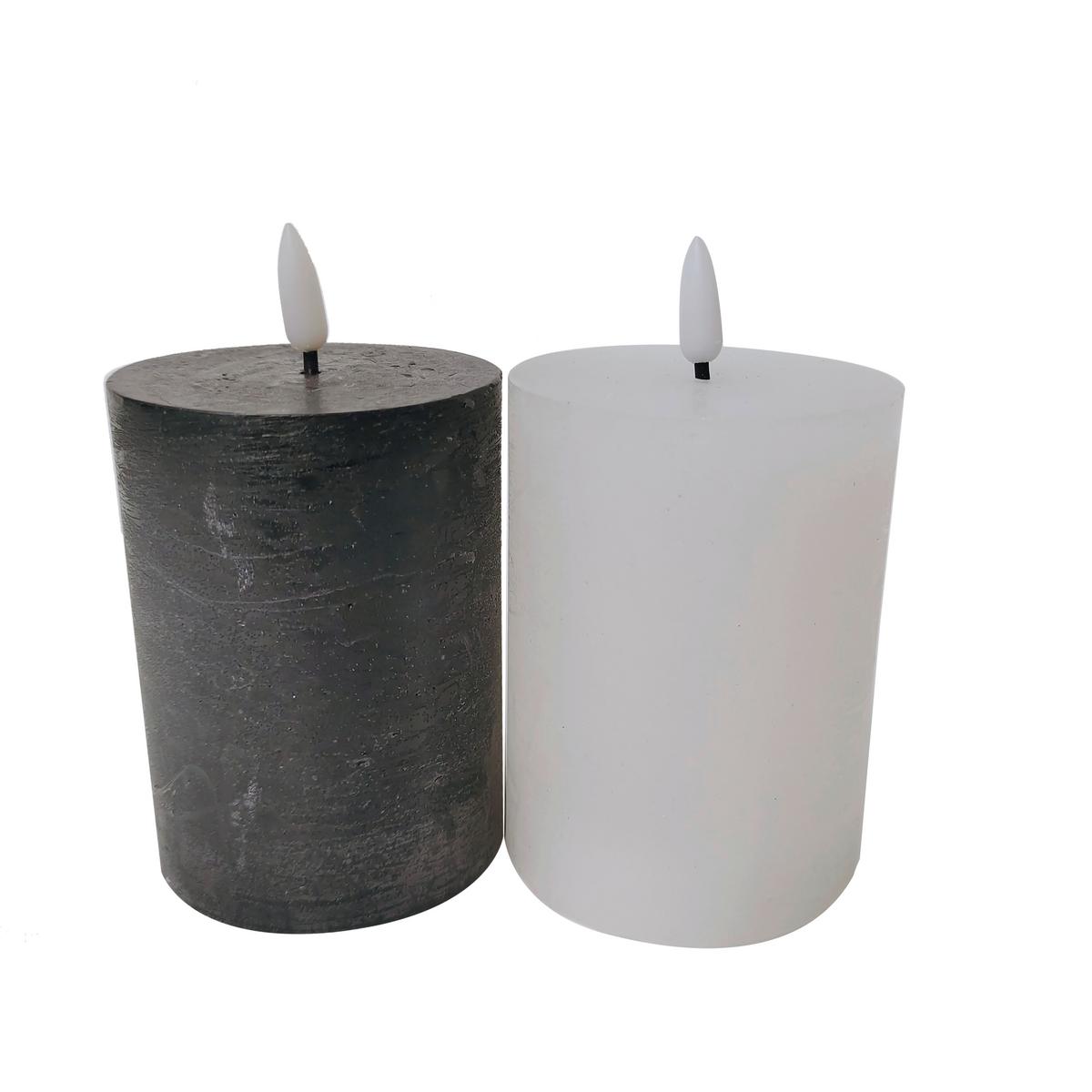 Kerze mit LED in Weiß - Weiß (7,5/10cm) - Premium Living
