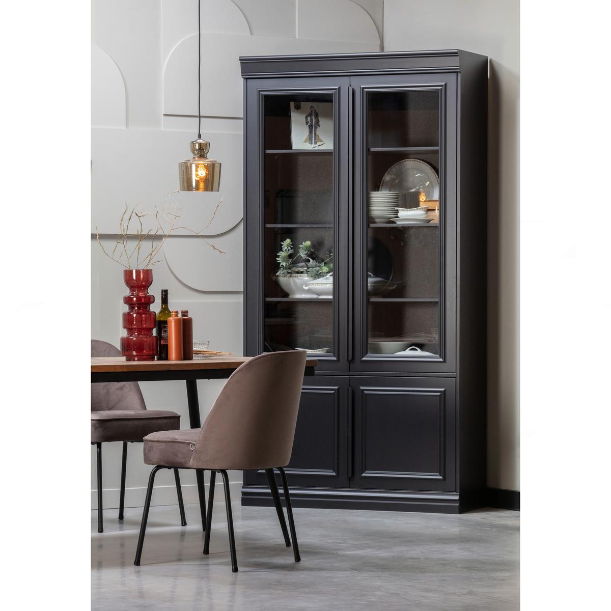 Vitrne Organize Schwarz - Schwarz, Design, Glas/Holz (110/215/44cm) - Livetastic