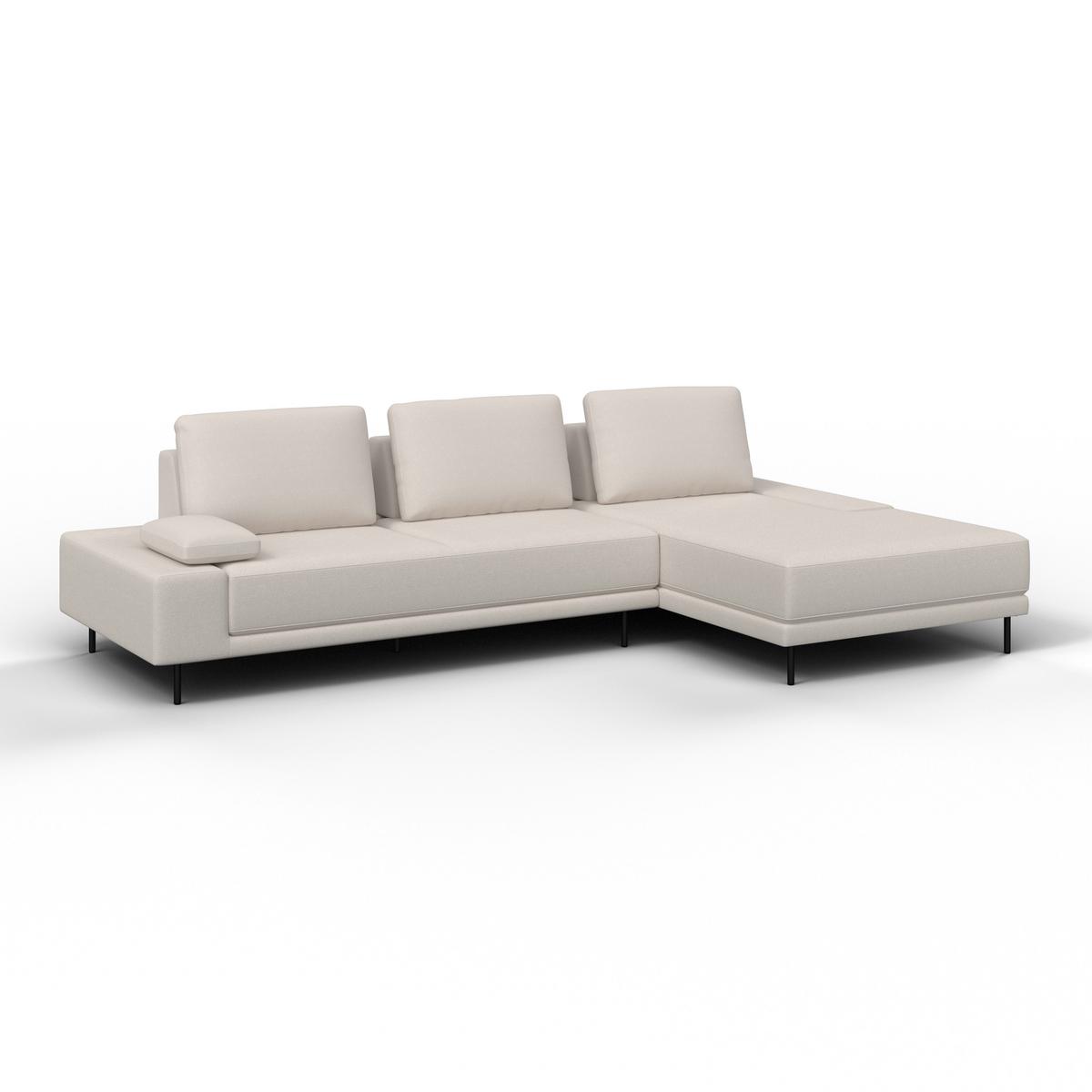 Sedežna Garnitura Mani - črna/bež, Moderno, kovina/tekstil (309/89,2/183,5cm) - Bessagi Home