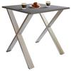 ESSTISCH XONA - Anthrazit/Silberfarben, Basics, Holzwerkstoff/Metall (80/80/76cm) - MID.YOU
