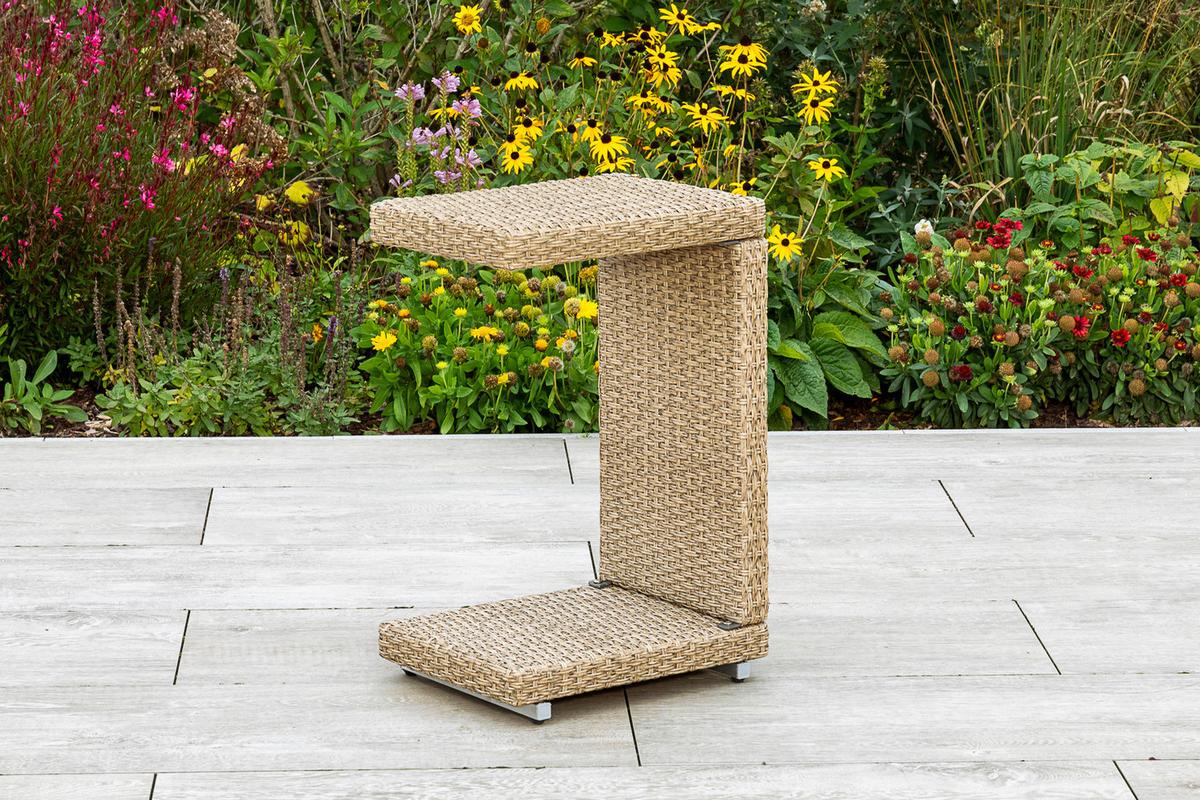 GARTENLIEGE ANDALUSIA - Beige/Braun, MODERN, Textil/Metall (90/100/208cm) - Gardenson