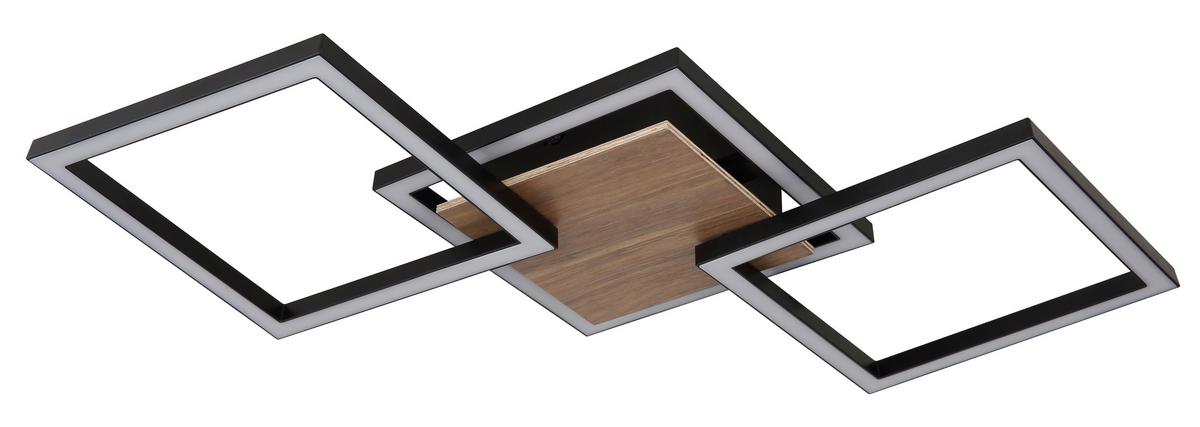 LED-DECKENLEUCHTE 672844 KADEN - Dunkelbraun/Opal, Natur, Holzwerkstoff/Kunststoff (63/27,5/5,7cm) - Globo