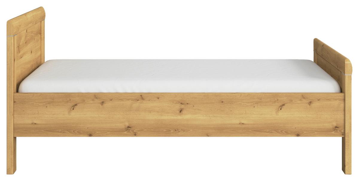 Postelja Evelyn, Barva Hrasta, 90x200 - barve hrasta, Design, leseni material (90/200cm) - Novel