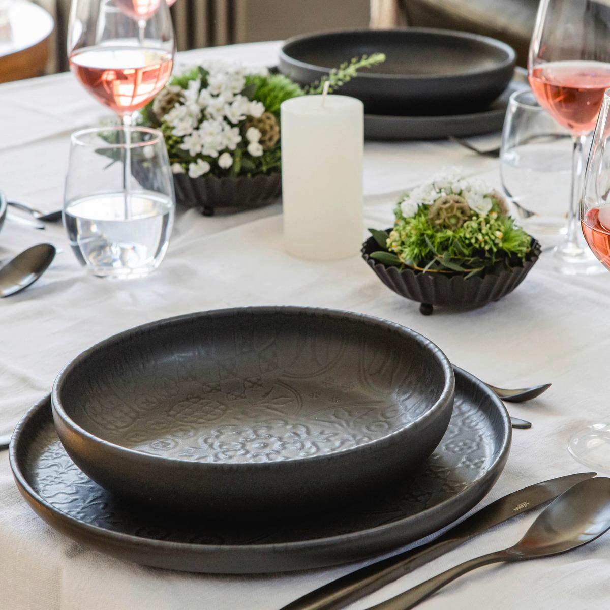 KOMBISERVICE TRAD. TILES SCHWARZ - Schwarz, Basics, Keramik - Mäser