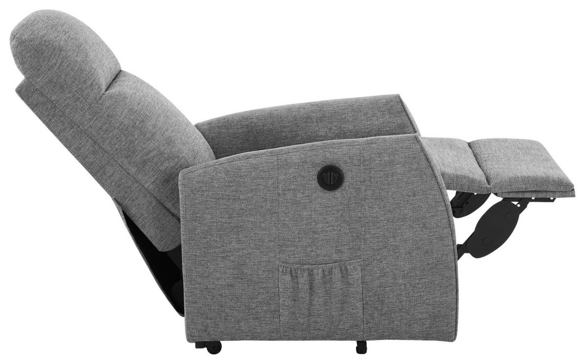Tv Fotelj Athen, Svetlo Siva, Pomoč Pri Vstajanju - svetlo siva, Moderno, kovina/tekstil (67.5/107/88.5cm)