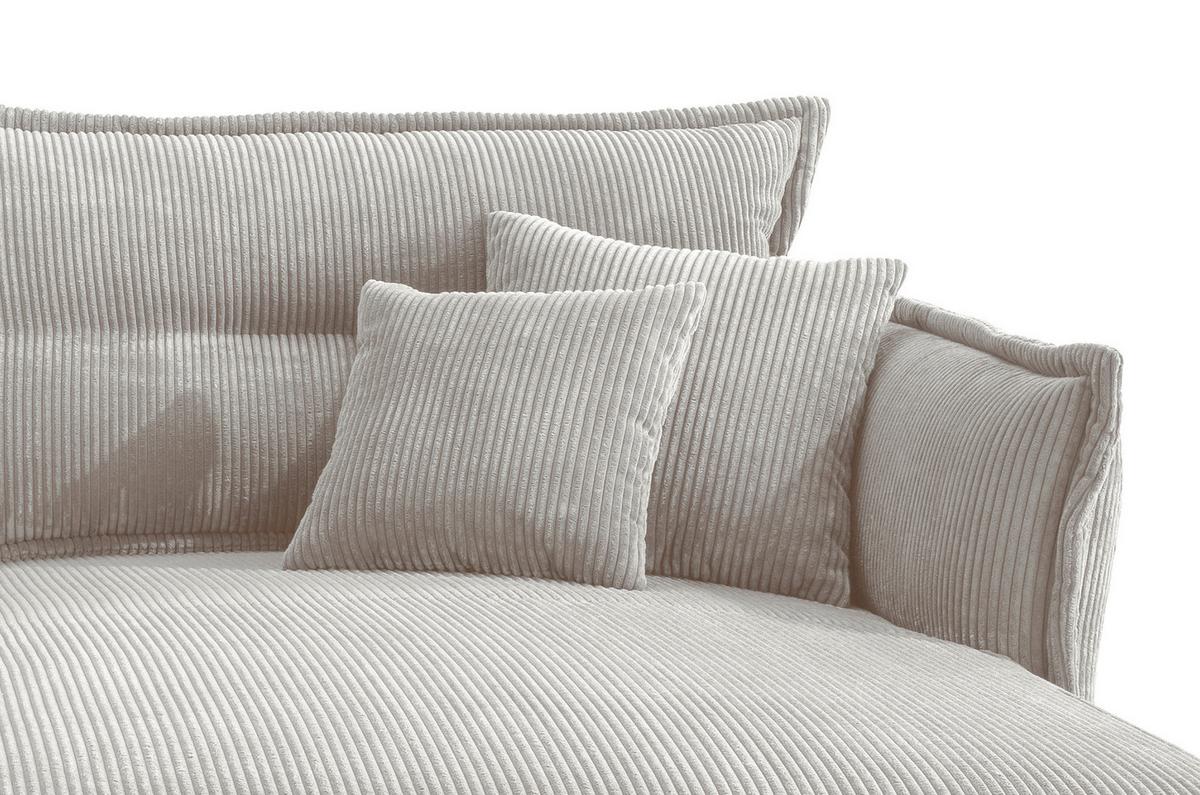 Wohnlandschaft Lava Silberfarben Cord - Silberfarben/Schwarz, MODERN, Textil/Metall (255/180cm) - Livetastic