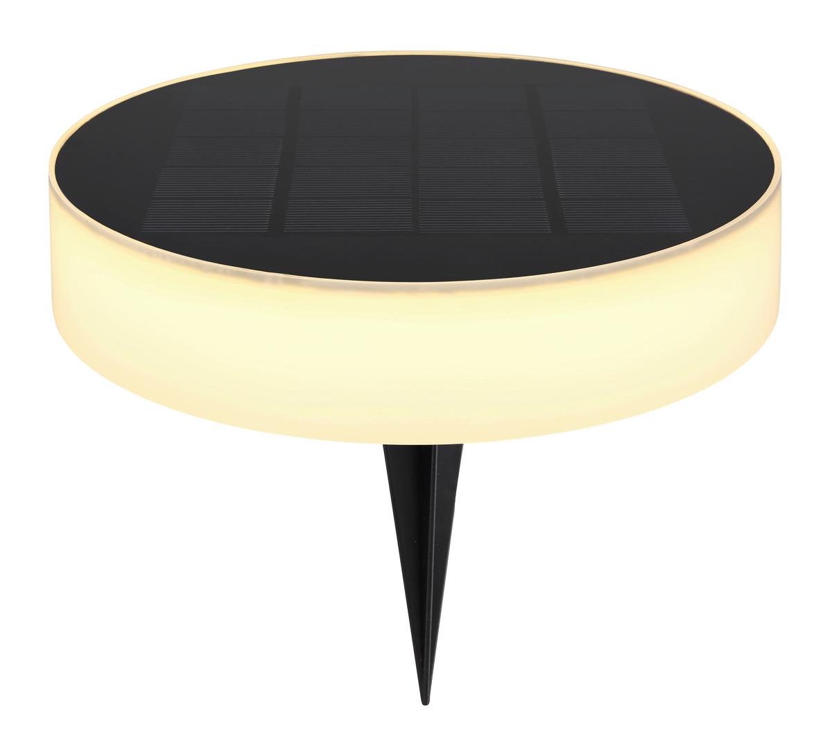 Solarleuchte Opal/Schwarz max. 0,2 Watt - Opal/Schwarz, Design, Kunststoff (15,3/15,3/56,1cm) - Globo