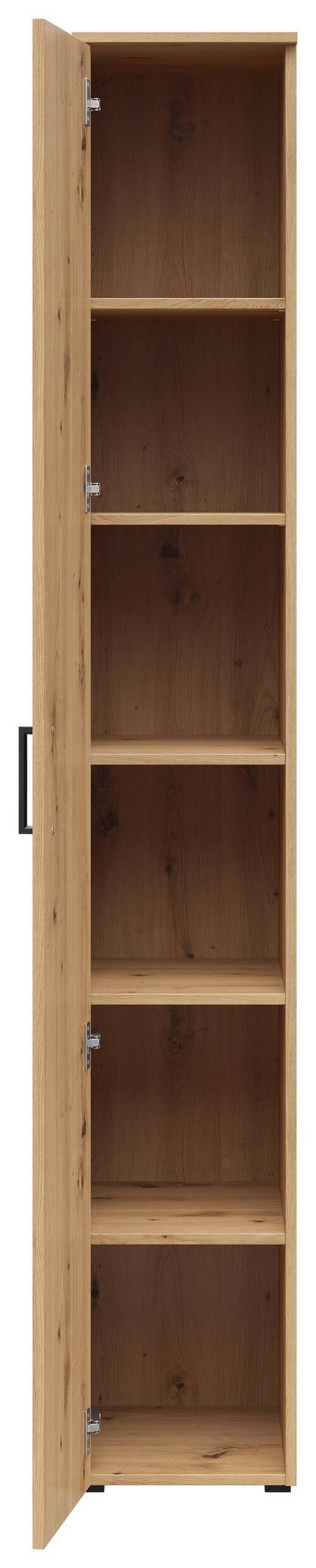 Szekrény Multistauraum - fekete/Artisan tölgy, Modern, műanyag/faalapú anyag (30/195/40cm) - Carryhome