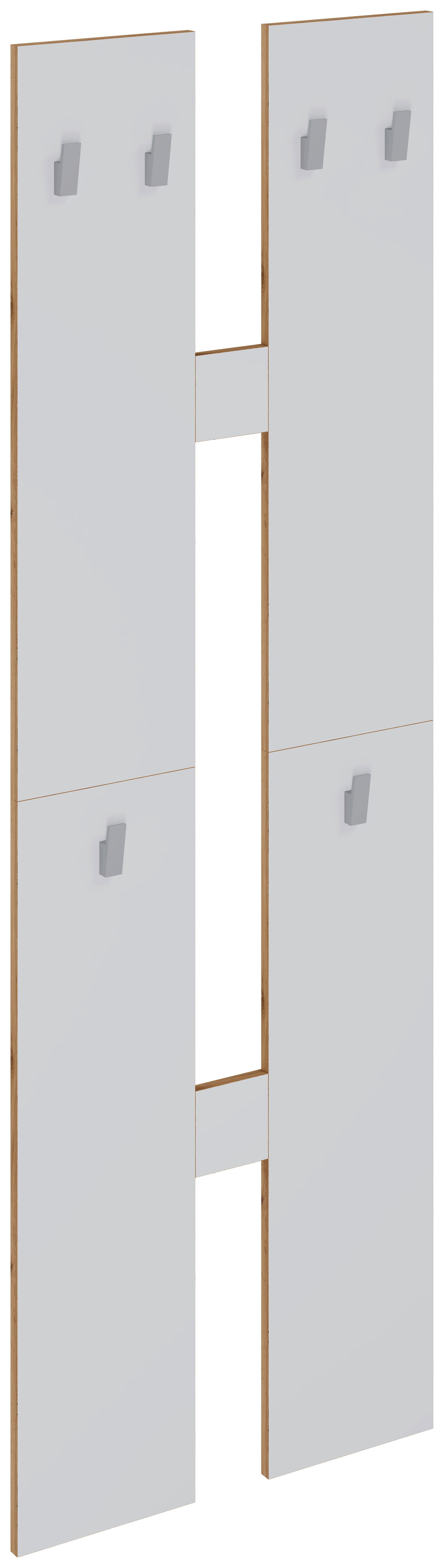 Wandgarderobe Salia M - Honigeiche/Weiss, Design, Holzwerkstoff (57/140/20cm) - MID.YOU