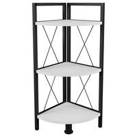 Eckregal INSASI 2 Schwarz/Weiß ca. 34x87x34 cm - Schwarz/Weiß, Design, Holzwerkstoff/Metall (34/87/34cm) - MID.YOU