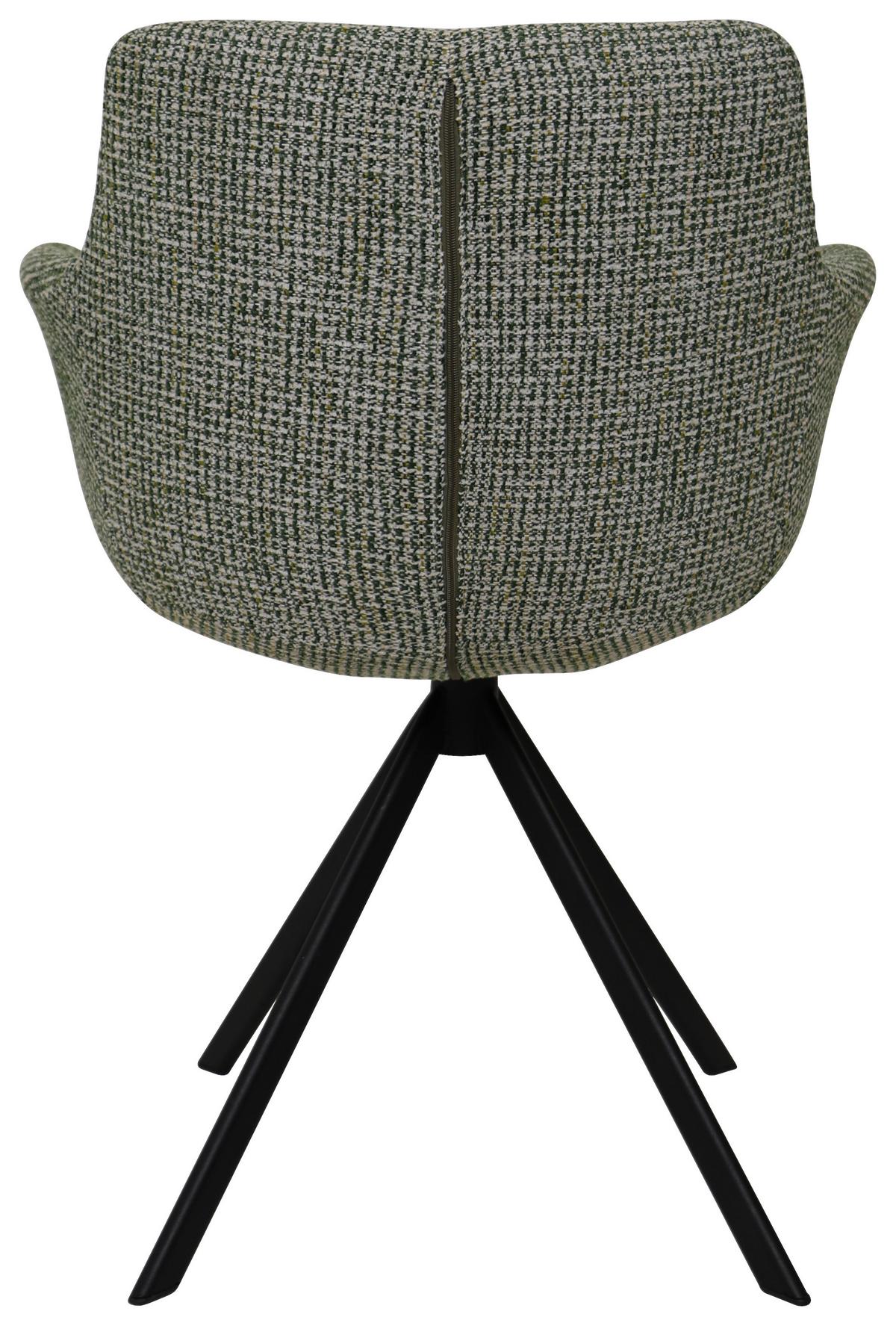 KRZESŁO Z PODŁOKIETNIKAMI PESCARA - zielony/czarny, Design, metal/tkanina (60/80/60cm) - Venda