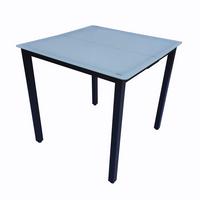 Vrtna Miza Gardenson, Aluminij, Steklo, 80x80 - črna, Basics, kovina/steklo (80/80/73cm) - Gardenson