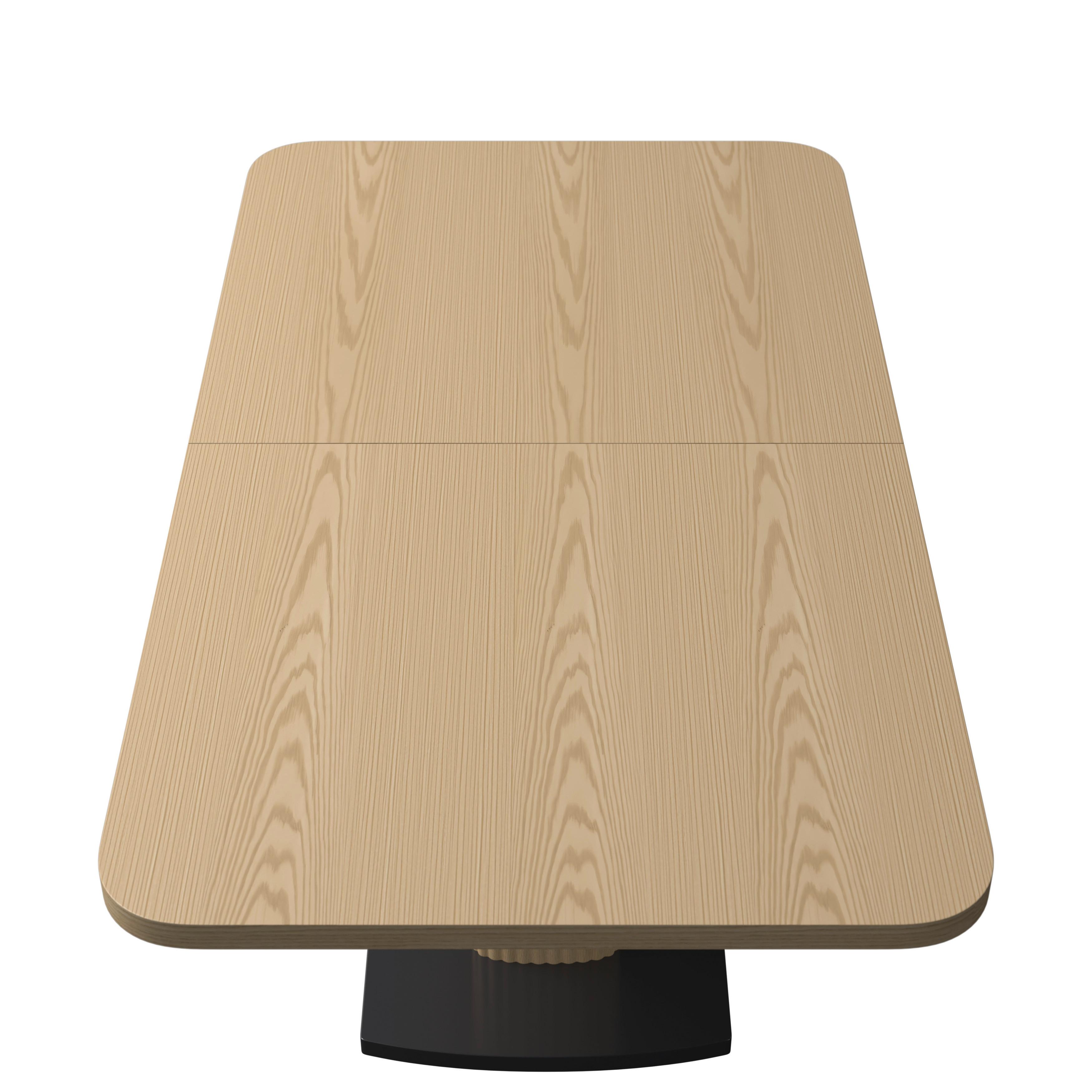 UTDRAGBART BORD AMADO - svart/ekfärgad, Modern, metall/trämaterial (160-200/90/76cm) - Bessagi Home
