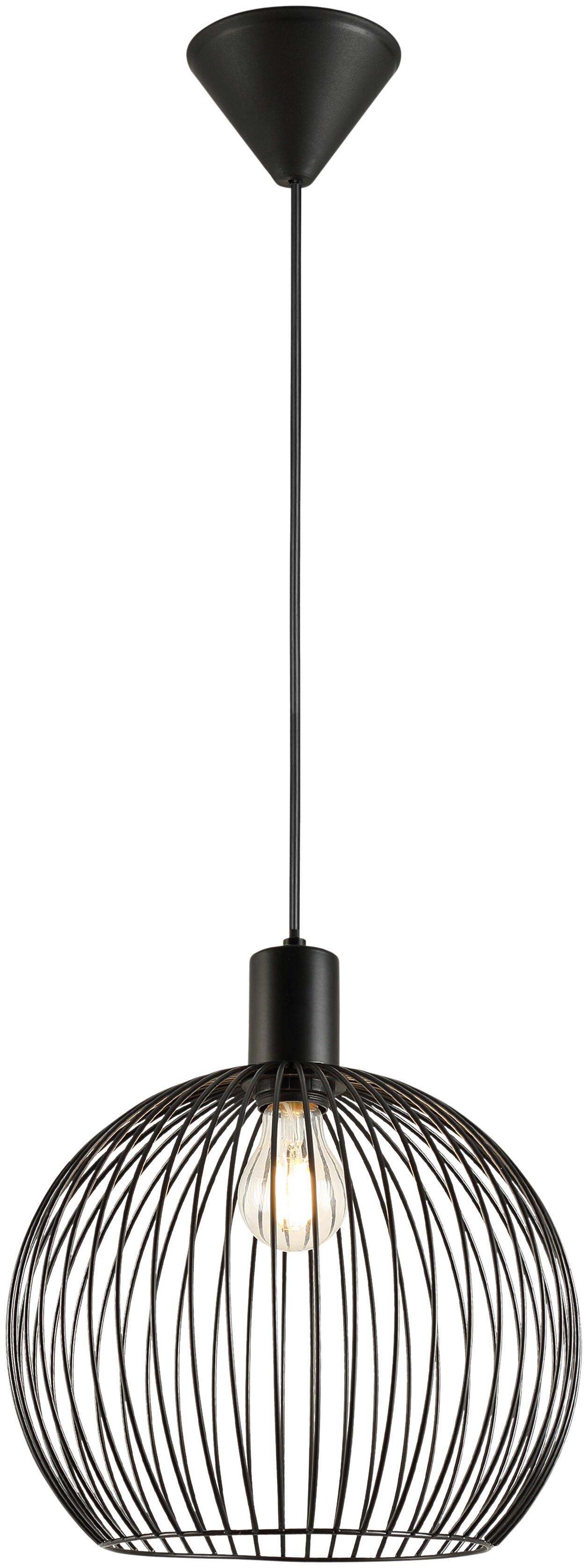 Hängeleuchte Jesse in Schwarz max. 40 Watt - Schwarz, MODERN, Metall (30/120cm) - Mömax