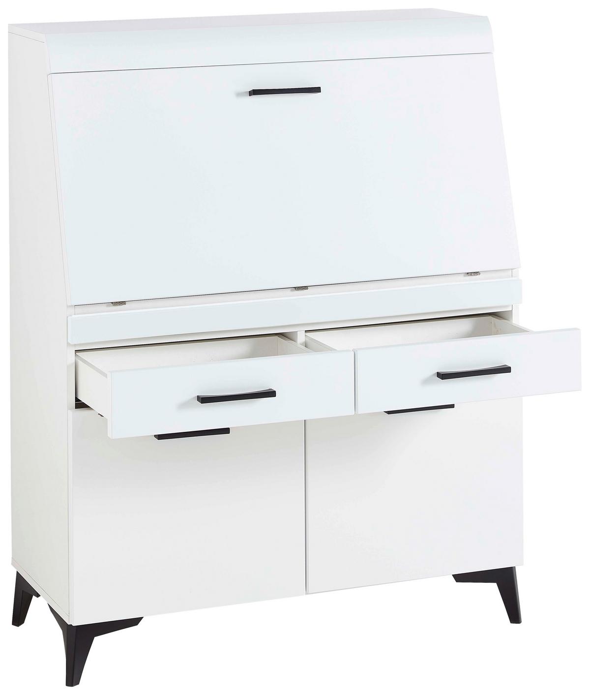 SEKRETARZYK SECRET - czarny/biały, Trend, materiał drewnopochodny/tworzywo sztuczne (98/124/42cm) - Carryhome