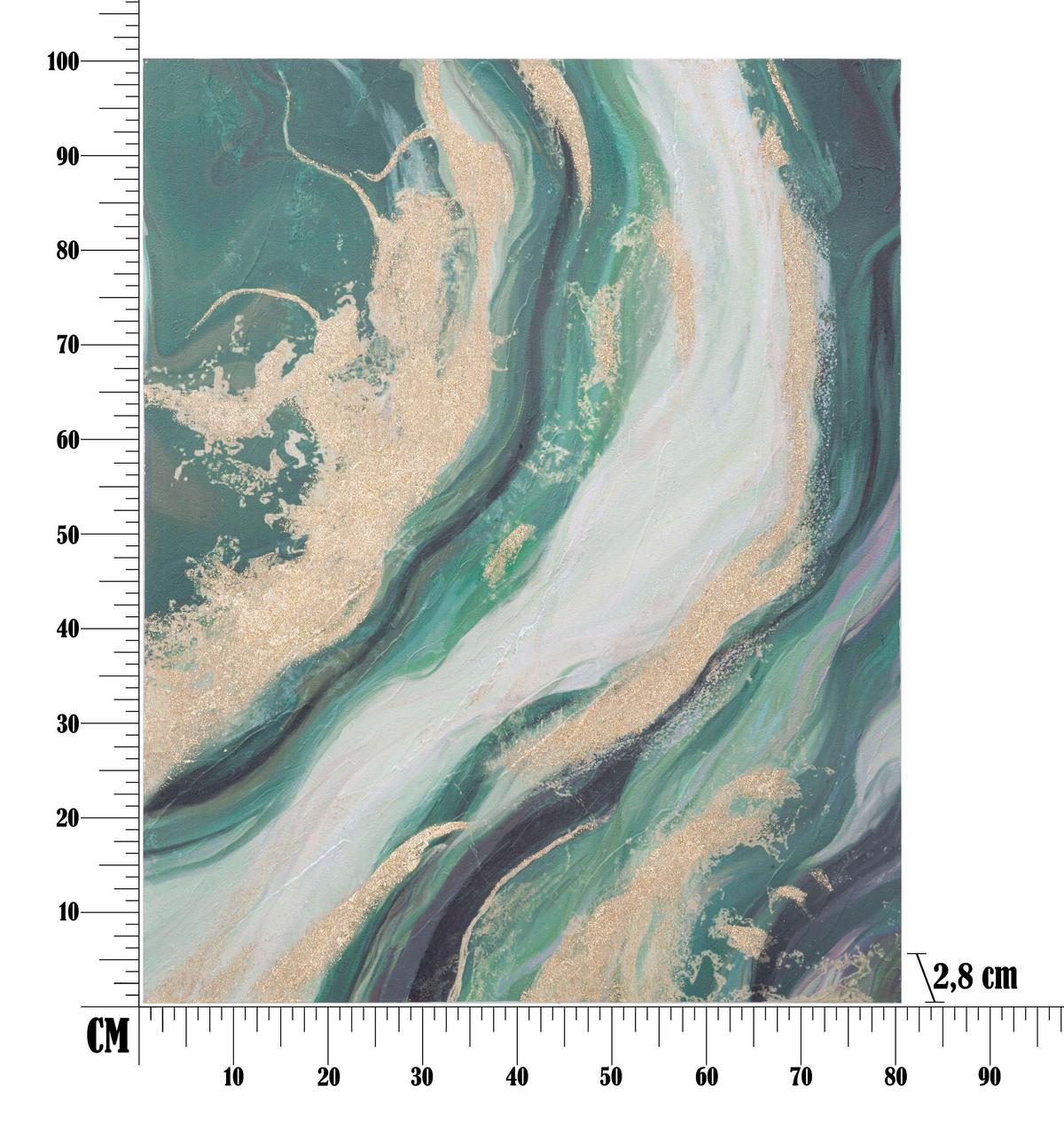 Leinwandbild Blau/Grau ca. 80x100cm - Blau/Grau, Basics, Holz/Textil (80/100/2.8cm)