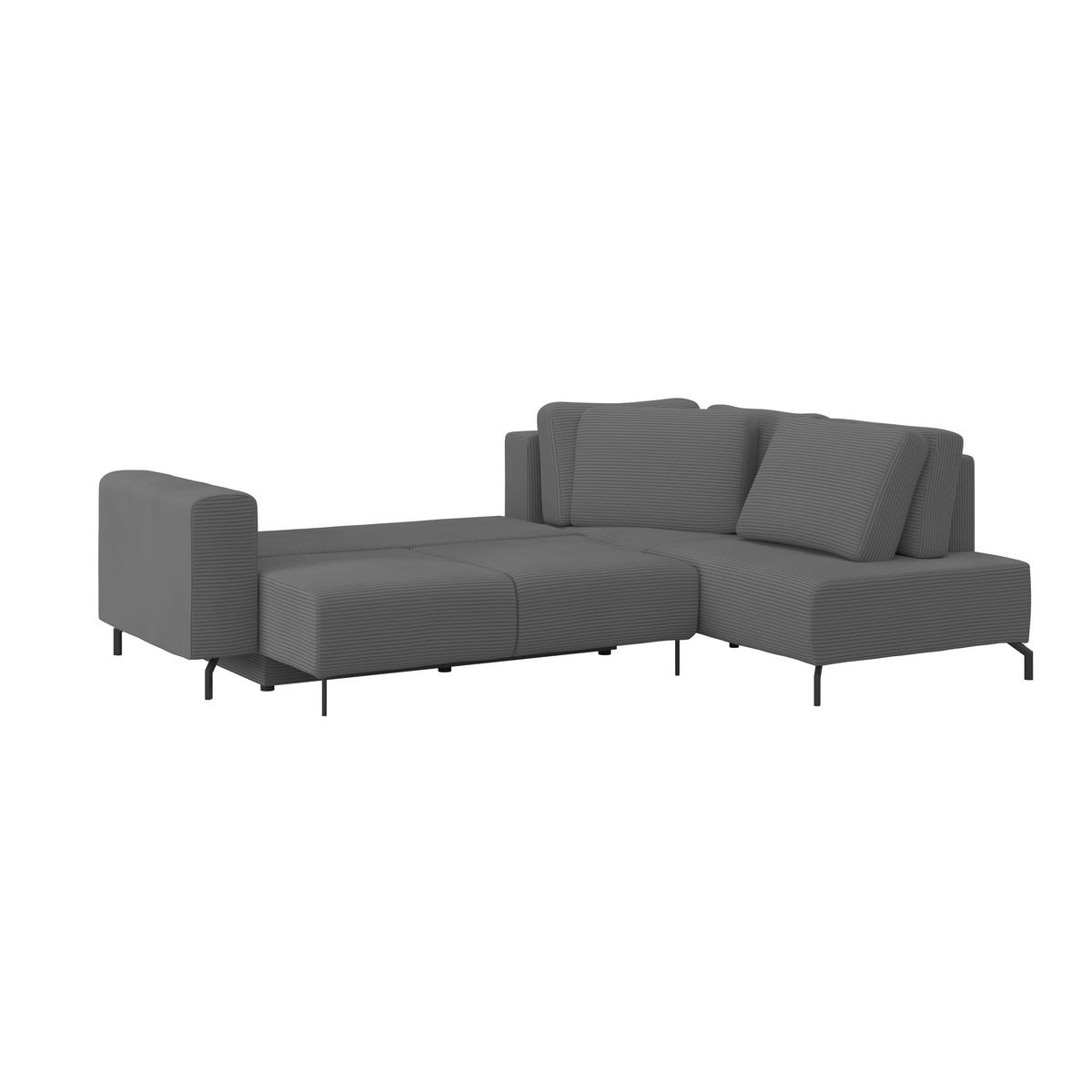 Colțar VENI - gri închis, Modern, textil (272/210cm) - Modern Living
