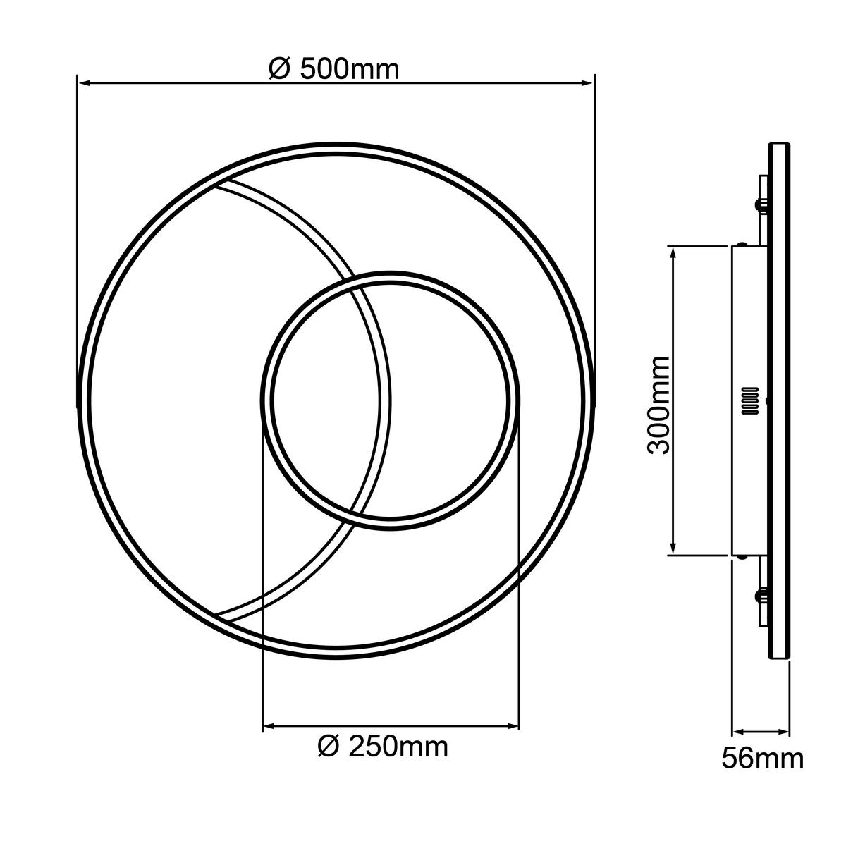LED-Deckenleuchte Quon Schwarz/Weiß max. 36 Watt - Schwarz/Weiß, Design, Kunststoff/Metall (50,8/5,6cm) - Brilliant