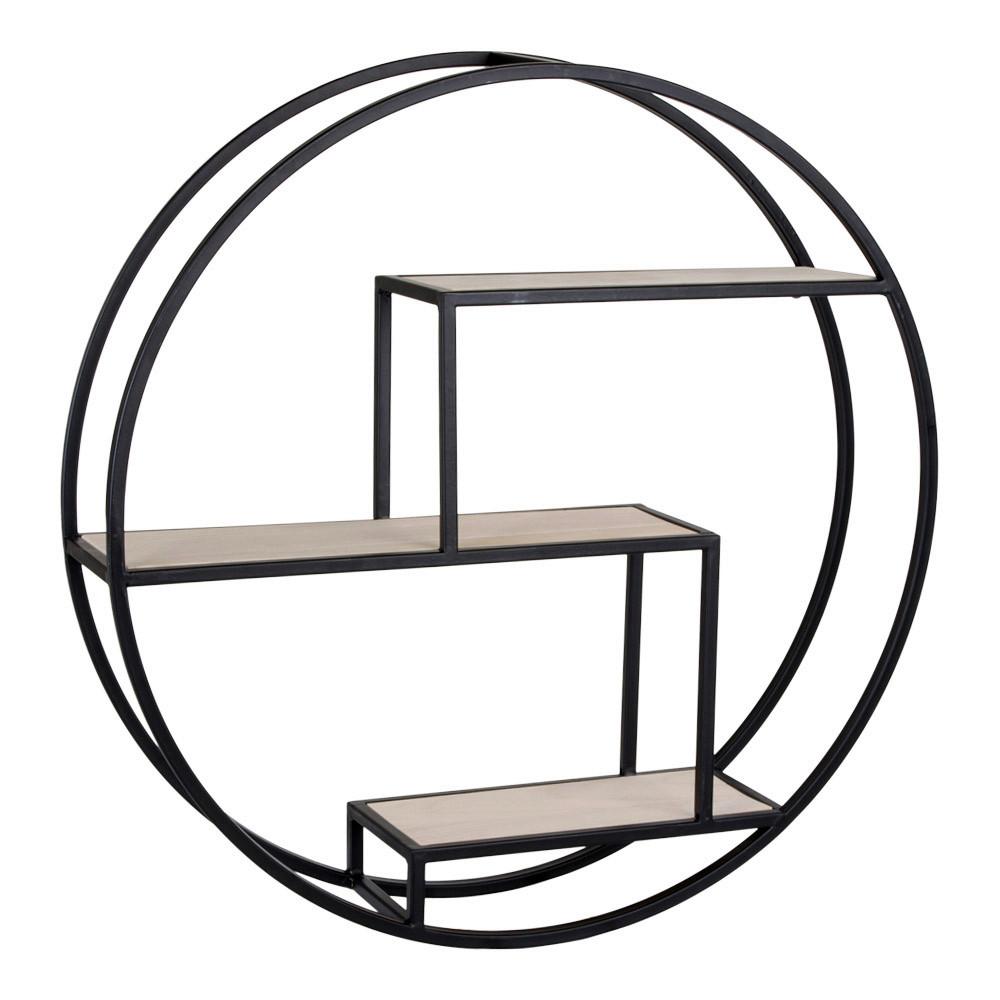 Wandregal Rotterdam Shelf Schwarz - Schwarz, Design, Metall (62/14/62cm)