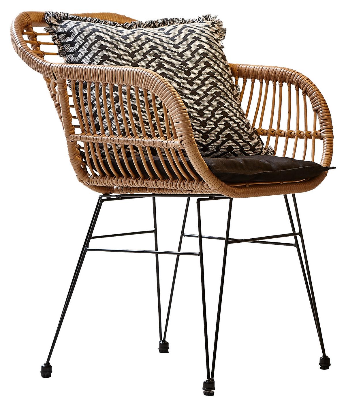 FOTEL OGRODOWY RONDA - antracytowy/kolor naturalny, Konventionell, tworzywo sztuczne/metal (56/81/60cm) - Mömax