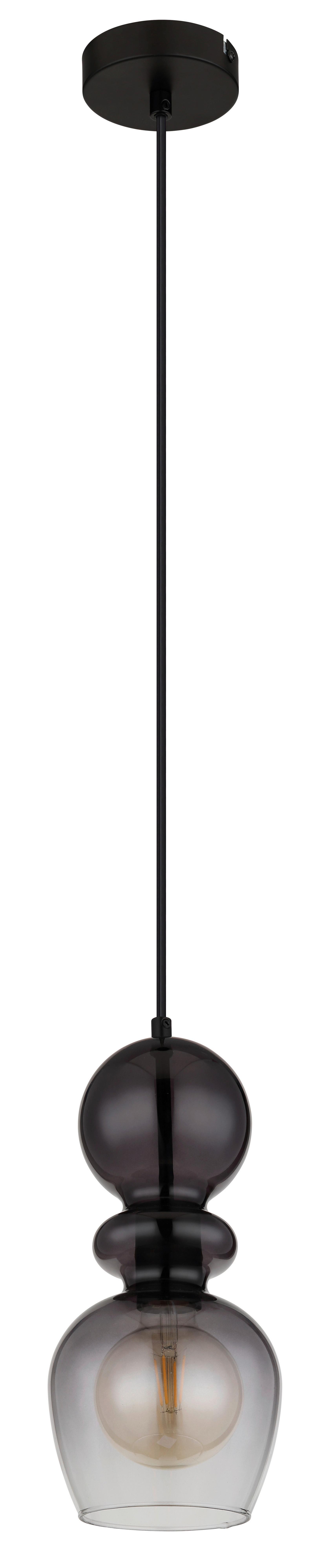 HÄNGELEUCHTE 15174H CLARITY - Klar/Schwarz, Basics, Glas/Kunststoff (15/150cm) - Globo