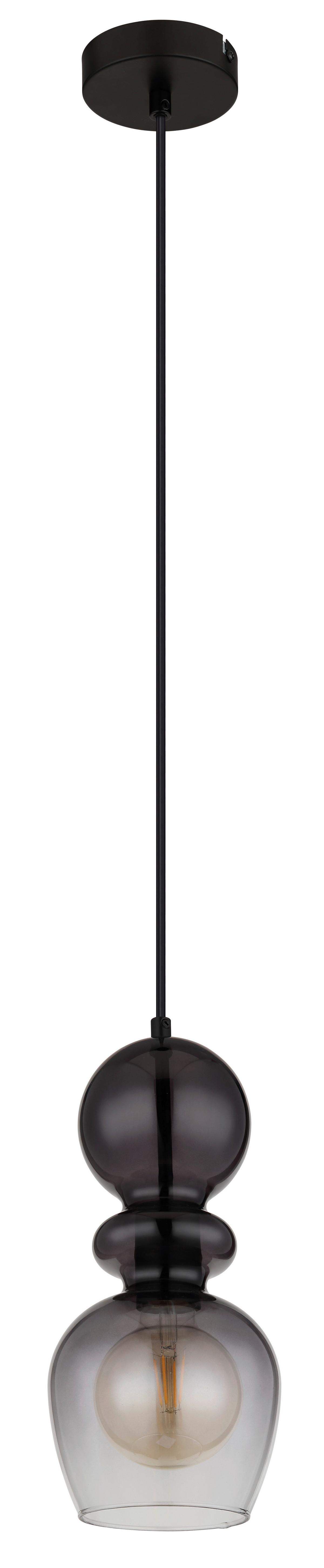 HÄNGELEUCHTE 15174H CLARITY - Klar/Schwarz, Basics, Glas/Kunststoff (15/150cm) - Globo