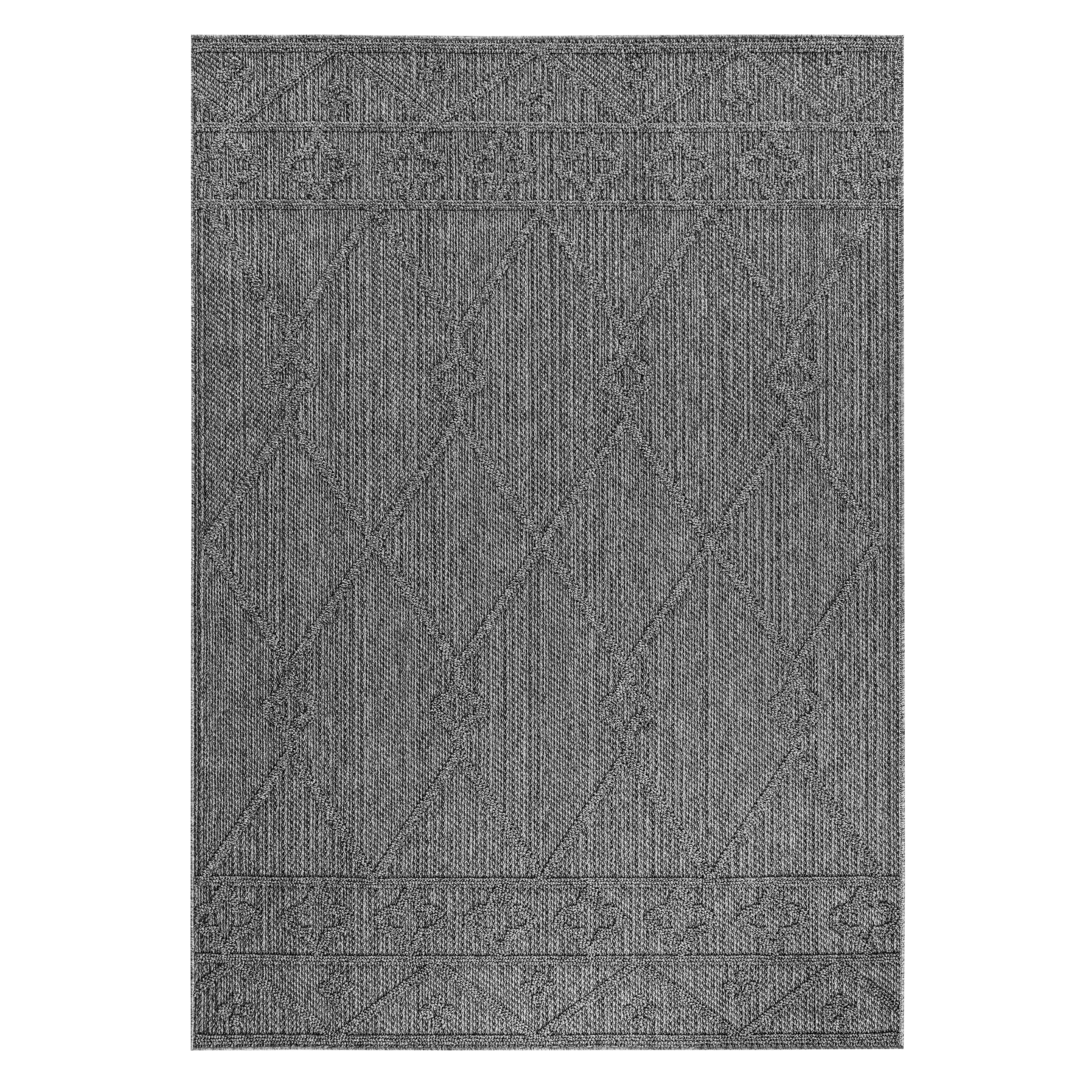 Outdoorteppich Patara Grau ca. 120x170cm - Grau, Design, Textil (120/170cm) - Novel